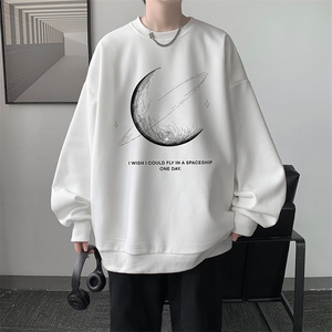 华夫格卫衣圆领卫衣男大码长袖t恤男外套HW76246-P30加绒款-P40图片