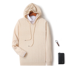 男士羊毛衫连帽加厚保暖冬季新款时尚百搭休闲毛衣外套男装，男装羊毛衫，绒韵雅