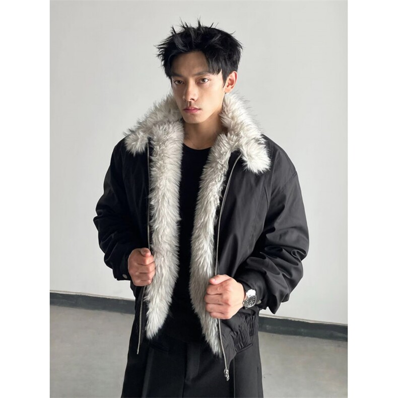 羊羔绒毛棉袄男士冬季2025新款加厚加绒连帽H324-P115，男装卫衣，星座1109-4