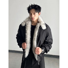 羊羔绒毛棉袄男士冬季2025新款加厚加绒连帽H324-P115，男装卫衣，星座1109-4