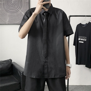 5XL大码DK制服男JK短袖正装衬衫男工作服情侣装白衬衣D246-1-CS10图片