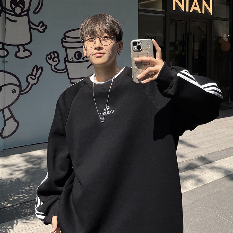 主推港风潮美式拼接织带绣花情侣卫衣运动外套男女G1061P48，女装短外套，电商A339