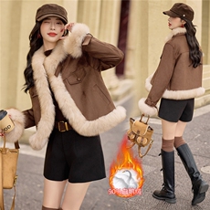 现货<鹅绒服>2025年冬季高端皮草狐狸毛加厚保暖韩版短款外套，女装皮草，众宇琦