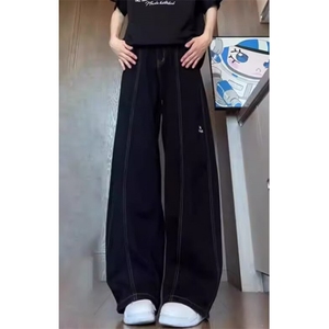 弯刀牛仔裤男女新款宽松高街直筒阔腿镰刀裤子潮NA552