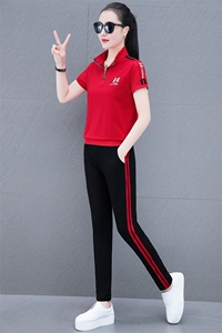 燕颉洋气纯棉休闲运动服套装女夏季2023年新款女士宽松中年妈妈装图片