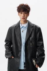 8XL-M特大码皮衣男中性风休闲西装皮衣外套加大码PY852P110控138，男装西服套装，电商D206-1