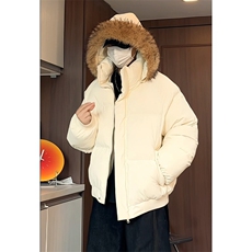 毛领棉衣男女保暖PU皮加厚加绒情侣装面包服棉服外套MY88P115，男装棉衣，星座1013-1