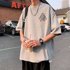 wassuphappy美式短袖t恤男士夏季薄款小领口宽松五分袖休闲半袖，男装T恤，星座310B