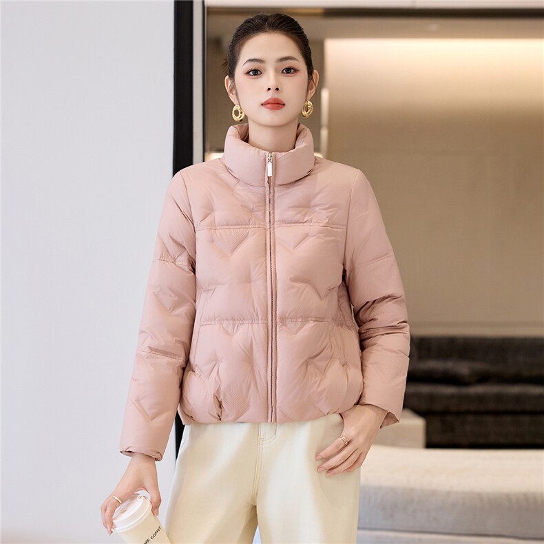 秋冬短款轻薄立领羽绒服女2025新款户外健身鸭绒防风棉服，女装羽绒服，阿舍尔精品