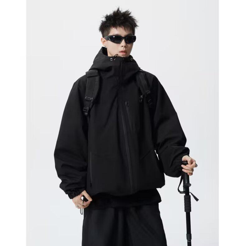 1506/Q34160/P78悟空有货美式运动户外连帽冲锋衣撞色工装外套,男装夹克,星座1506