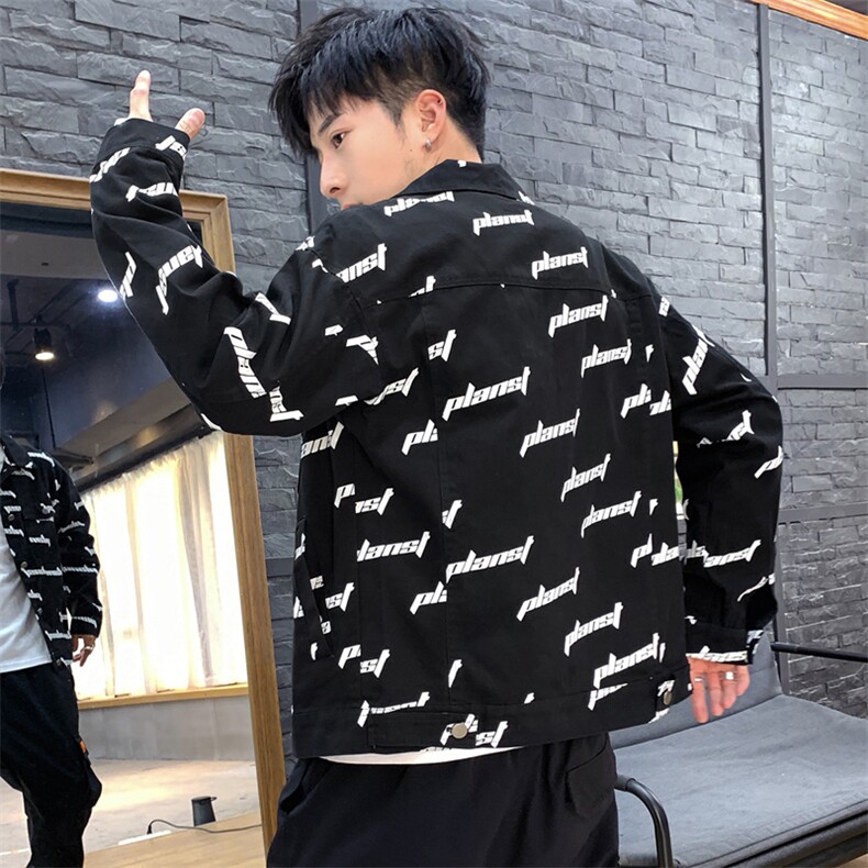 2021春秋季新日系大码男佳乐字母印花休闲运动夹克外套J977-P75,男装夹克,电商A001