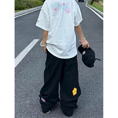 复古小花朵刺绣做旧水洗工装裤男女多口袋阔腿裤情侣KG629，男装工装外套，星座1116A（原606A-3）