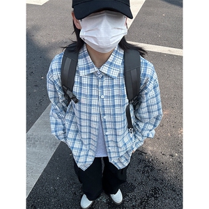 2025春夏新款提花格子长袖衬衫高品质格子衬衫复古外套CS254-P45图片