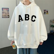 ！秋季重磅宽松大码港风ABC英文印花连帽卫衣LW53-特p35，男装卫衣，星座508（原C305）