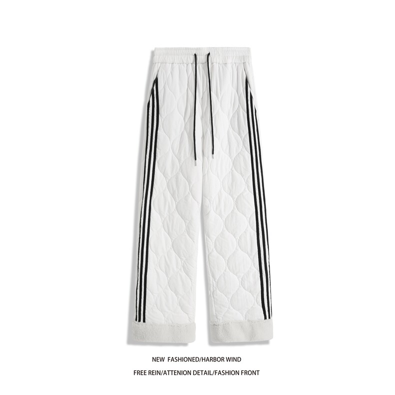 冬季新款美式条纹葫芦格设计加绒外穿棉裤B315-K25905JR-p65控89，男装棉裤，电商B315