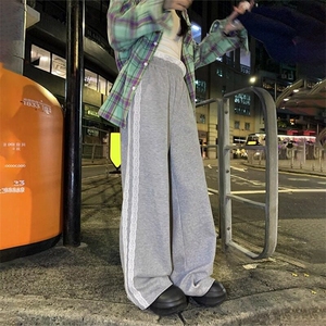 美式辣妹工装裤女2025新款宽松设计感小个子拼接条纹休闲运动裤子图片