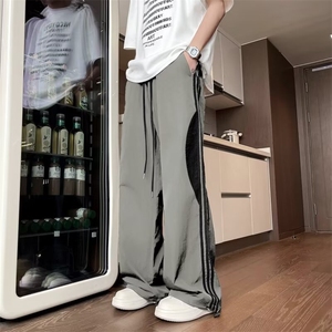 2024新款美式高街条纹休闲裤男潮牌直筒宽松运动裤现货 K7830-P32图片