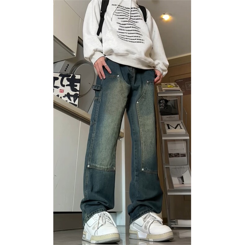 有视频现货伐木工装牛仔裤男宽松直筒GK07-P55-限价68,男装牛仔裤,星座310A-1