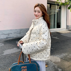 主推款款大货已出冬季韩系波点立领棉衣P185K288，女装棉衣/棉服，2C295