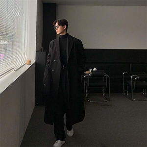 冬季韩风男士加棉呢子大衣美式过膝长款外套1223-P125 大货已备图片