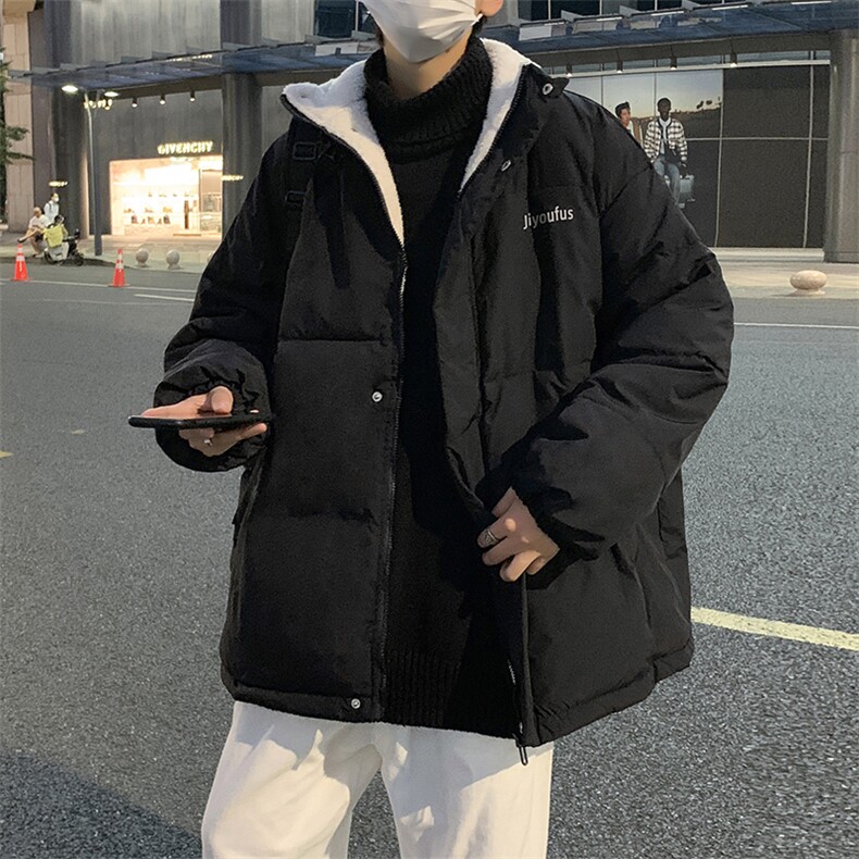 新款四色加绒加厚羊羔毛衣男服学生面包服外套街头W2147-P78,男装棉衣,星座512-4