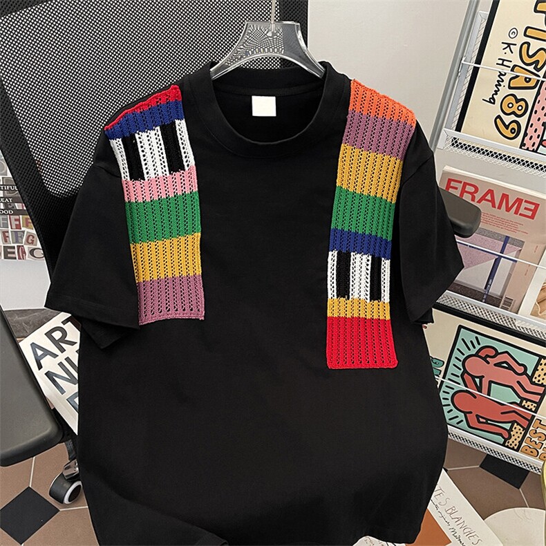 T恤220克纯棉绣花短袖美式高街宽松体恤衫XZ212-1-QXT3061-P41，男装T恤，星座212-1