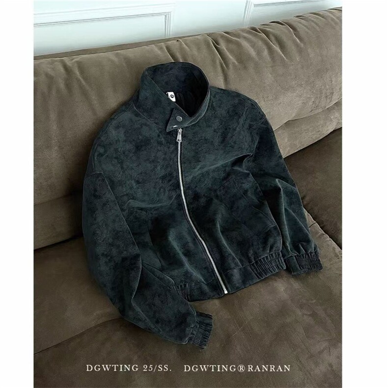 现货网图扎染pu皮衣短款外套立领美式棒球服皮夹克PY112，男装皮衣，星座417-3