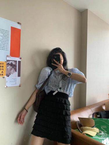 木耳边蛋糕半裙，女装半身裙，last name