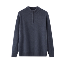 2025年秋季新款百搭男士7针半拉链半高，男装羊绒套衫，恒标羊绒