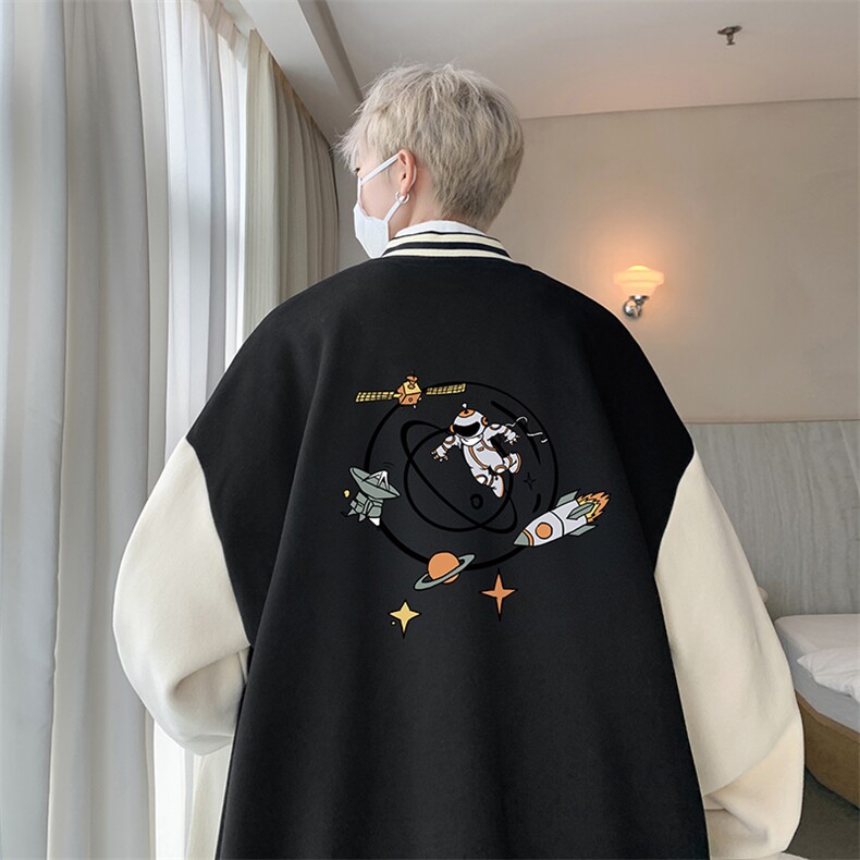 摇粒绒棒球服男大码开衫卫衣男夹克BF86142-P65,男装夹克,电商A040