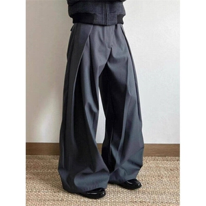 美式立体裁剪弯刀西裤男款cleanfit阔腿裤子小众设计感LX0255-P46图片