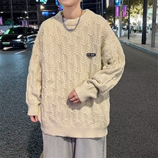 秋冬潮牌圆领套头毛衣男日系复古宽松设计感小众针织衫MY023-P45，男装针织衫/毛衣，星座1109-3