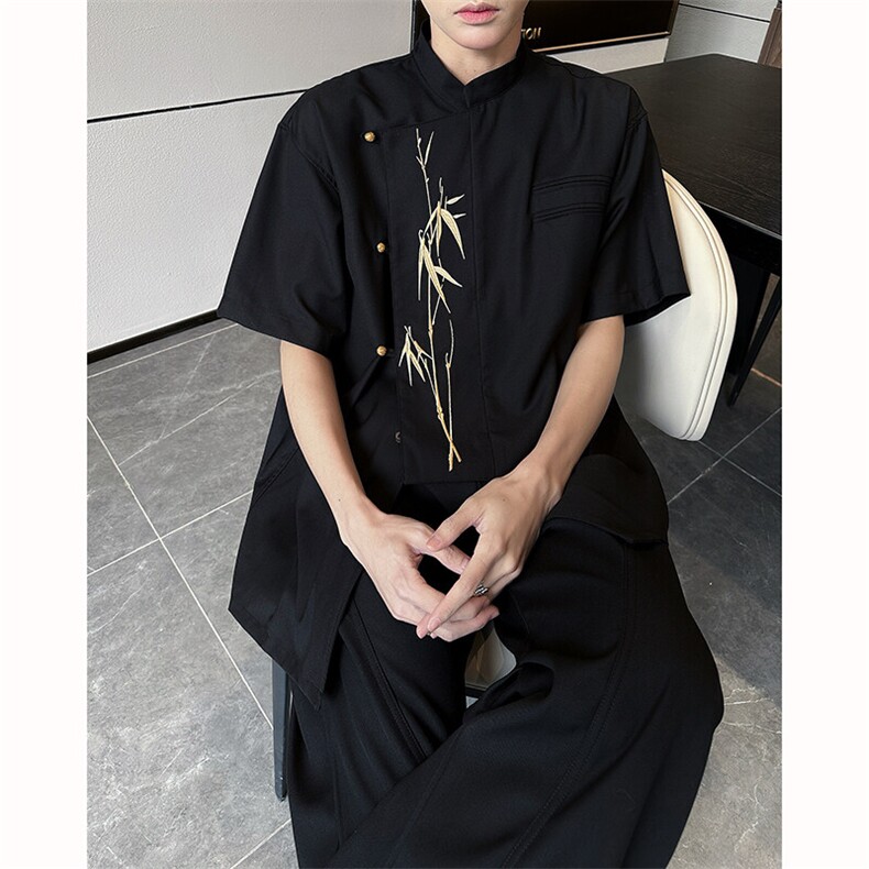 黑色直筒牛仔裤男薄款美式高街vibe裤子高个子加长窄版显瘦微喇裤,男装T恤,电商B288