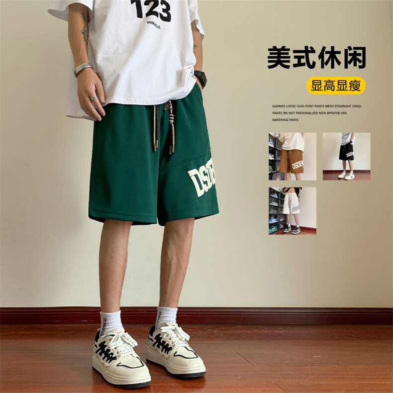 特批15港风大字母印花五分裤男夏季男士直筒运动裤K23828,男装牛仔裤,电商A128