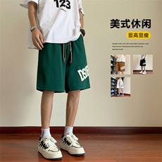 特批15港风大字母印花五分裤男夏季男士直筒运动裤K23828，男装牛仔裤，电商A128
