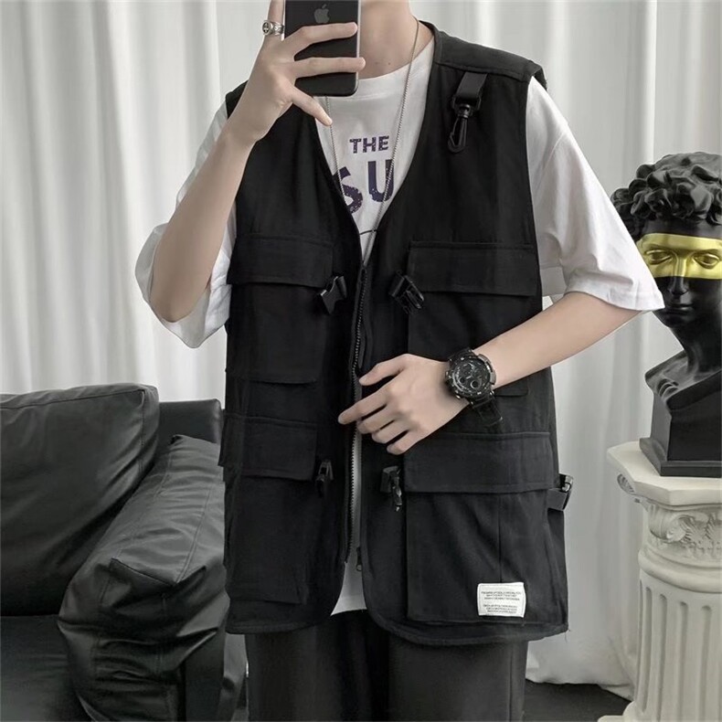 秋冬立领多口袋马甲男宽松潮流百搭休闲纯色背心B16P32,男装背心/马甲,星座1116-2