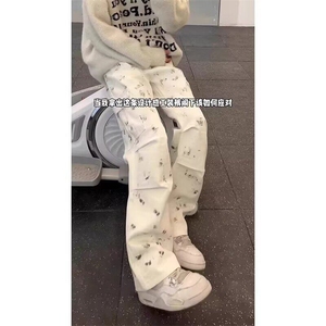 现货 夏季薄款漆点裤子美式高街微喇伞兵工装裤K3052/P50图片