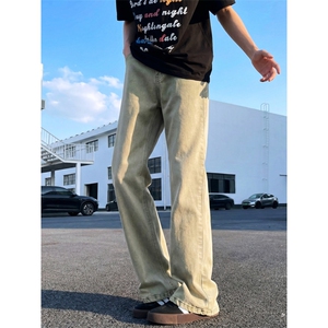 TP黑22其他32美式i微喇弹力中高腰长裤2026年合体修身牛仔裤，男装牛仔裤，星座302A-2