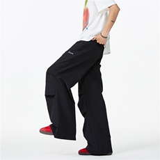 抖音品质夏季新款多巴胺褶皱宽松冰丝裤B315-K25596-特p30控58，男装休闲裤，电商B315