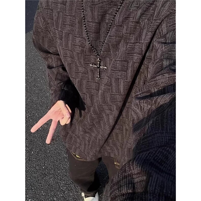 百搭ins边亮闪撒银针织肌理感长袖T恤女早秋优雅显瘦内搭上衣潮流,男装T恤,星座506A
