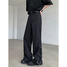 cleanfit高级感休闲西裤男宽松阔腿直筒金属设计微喇裤子XK78P65，男装西裤，星座512-1（原513-3）