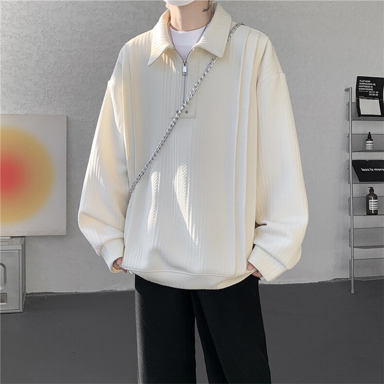 现货 WY10167-特P45 控88 新款高品质大码百搭宽松半拉链卫衣男图片