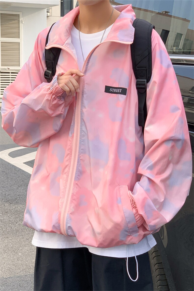 F3067/P45夏季新款防晒衣男女扎染情侣薄款夹克衫外套大码防晒服,男装夹克,电商A141