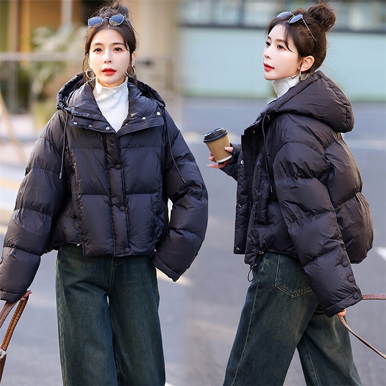 短款羽绒服女冬季2023新款时尚洋气小个子面包服白鸭绒外套现货!,女装羽绒服,一安秀