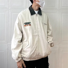 复古简约宽松翻领小众飞行员夹克美式棒球服外套513AJK2672P60，男装夹克，星座513A