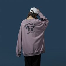 【】A003-HW3128-P50新款蝴蝶印花圆领套头卫衣蒙马特1，男装卫衣，电商A003