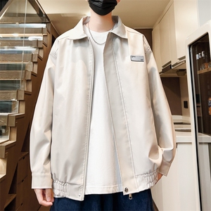 秋季贴标皮夹克男翻领皮衣青年外套潮流大码A266-PY006-P80控138图片