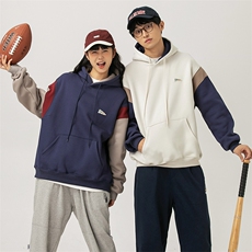 2026冬季新款男日系潮牌拼色宽松加绒加厚连帽卫衣WY560-F93，男装卫衣，电商A101（原外27）
