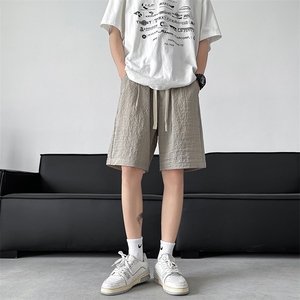 8XL-M 特大码复古短裤高级男休闲五分裤透气沙滩裤纯色DK1536P35图片