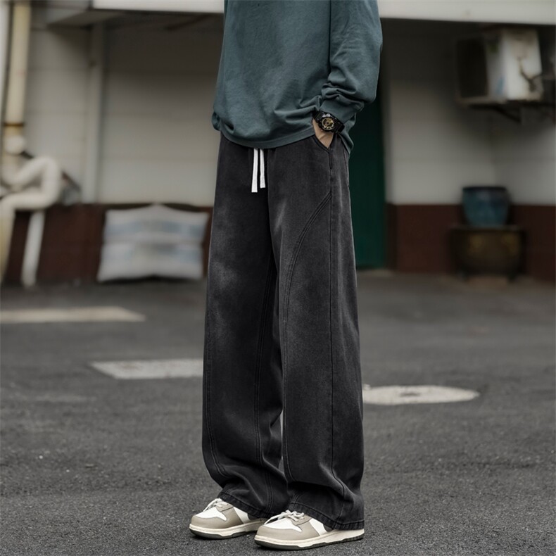 高街美式牛仔裤拼接复古水洗做旧百搭休闲K760-特批-4079,男装牛仔裤,星座718-1